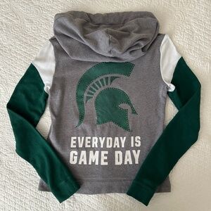 Victoria's Secret PINK Michigan State Spartans MSU Zip Up Hoodie Sweatshirt